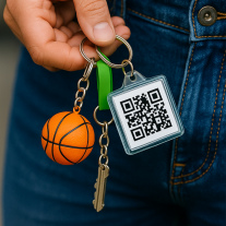 Печать QR кодов на Брелок 40х40мм