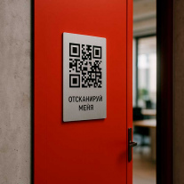 Табличка с QR на металле
